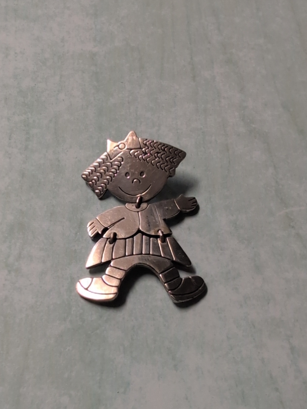 Sterling Silver Curly Girl Pendant